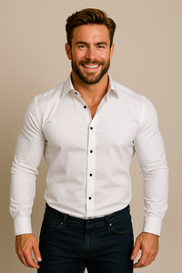 White (Black Buttons)