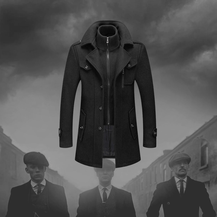 Classic Double Layer Long Coat For Men