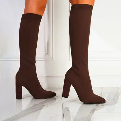 Women’s Winter High Heeled Knee-High Boots