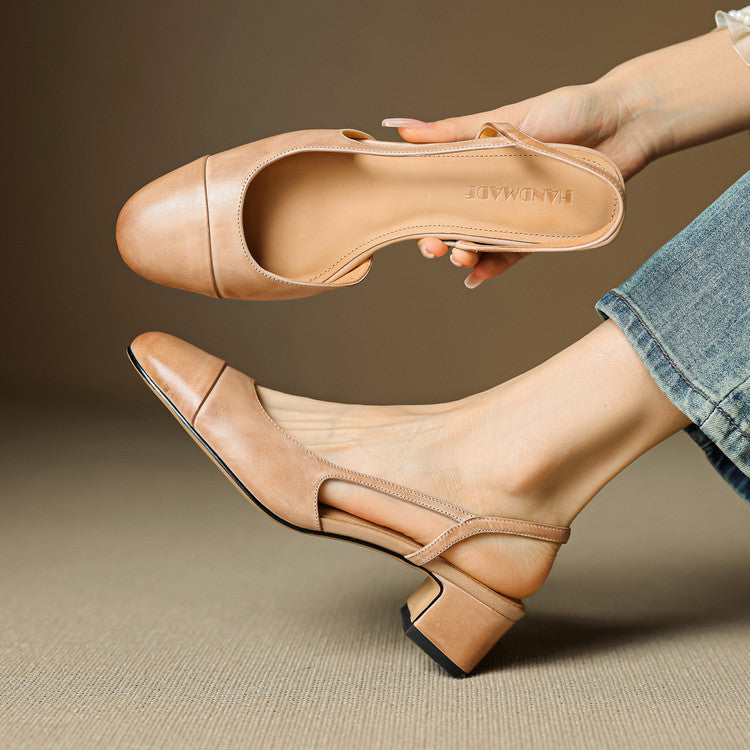 Zapatos de tacón Reyna de cuero genuino