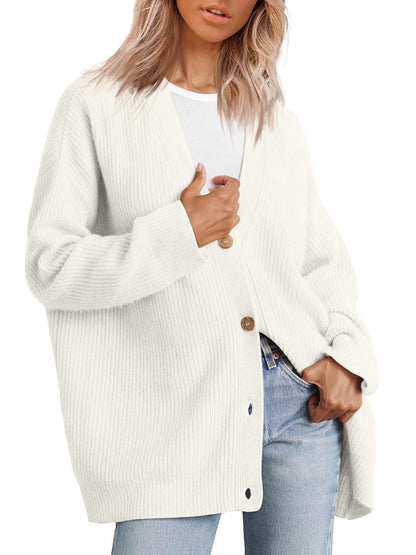 Hannah | Cárdigan informal de punto con botones de invierno para mujer