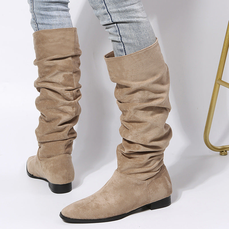 Women’s Slouchy Knee-High Boots with Block Heel