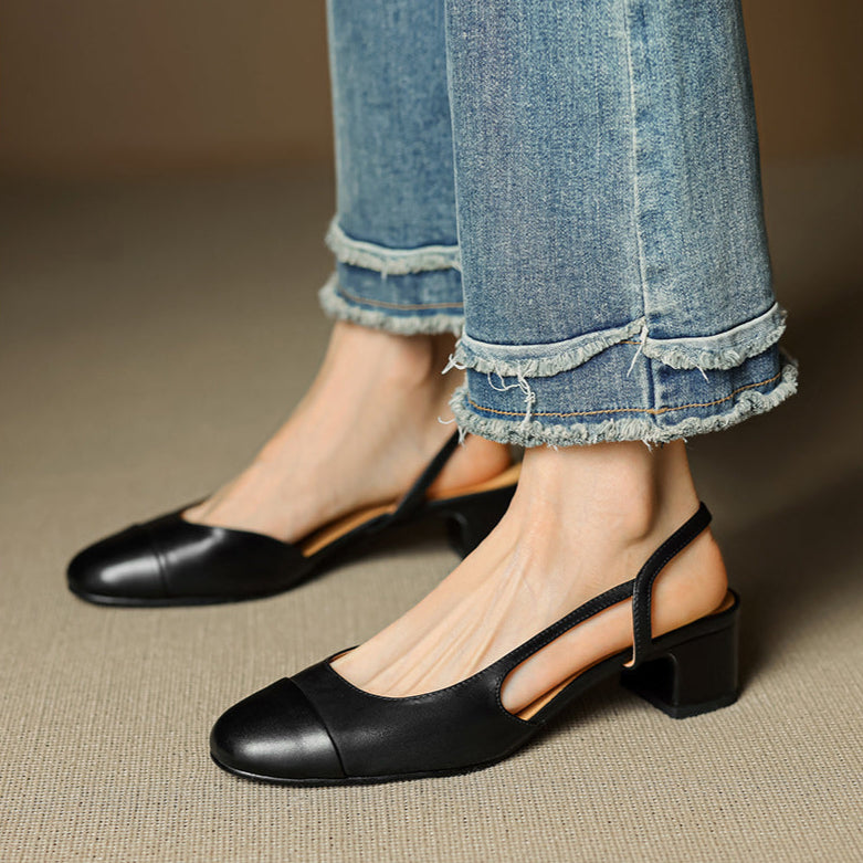 Zapatos de tacón Reyna de cuero genuino
