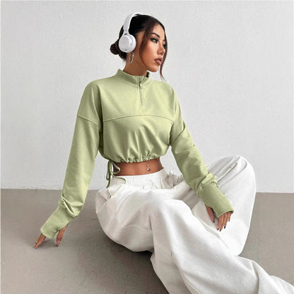 Amelia | Women’s Winter Crop Half-Zip Sweatshirt