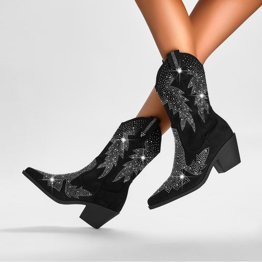 Alice | Women’s Trendy Western Boots with Rhinestone Detail