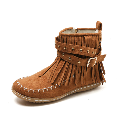 Women’s Trendy Fringe Detail Ankle Boots