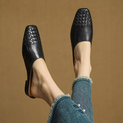 Mules de cuero genuino Helma