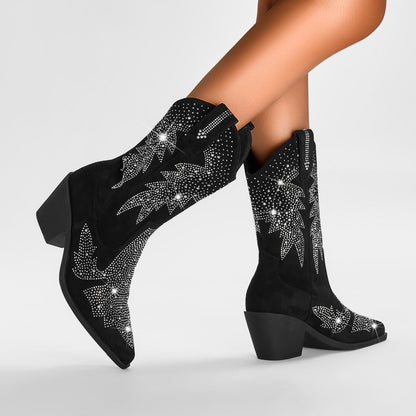 Alice | Women’s Trendy Western Boots with Rhinestone Detail