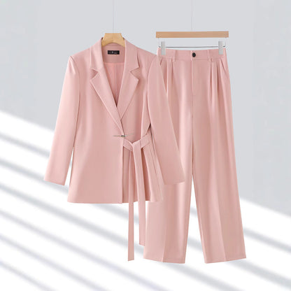 Gabriella | Conjunto de traje sastre para mujer con blazer largo