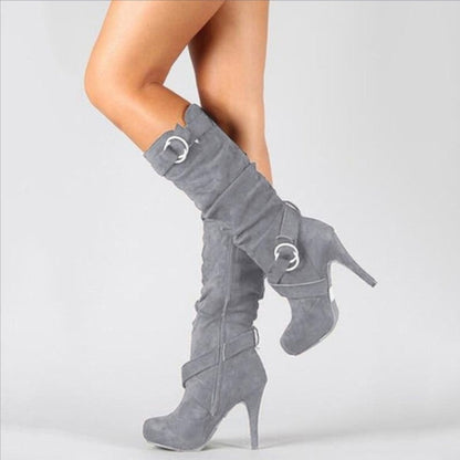 Alana | Botas de tacón alto con hebillas para mujer