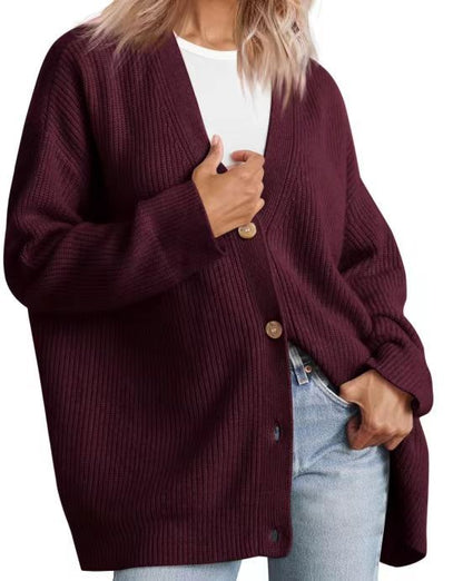 Hannah | Cárdigan informal de punto con botones de invierno para mujer