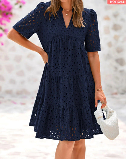 Chic Lace Ruffle Summer Dress
