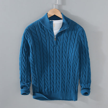 Blake | Jersey de media cremallera con estampado de cable para hombre