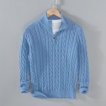 Blake | Jersey de media cremallera con estampado de cable para hombre