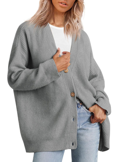 Hannah | Cárdigan informal de punto con botones de invierno para mujer