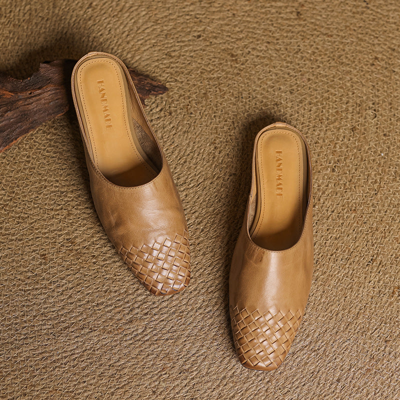 Mules de cuero genuino Helma