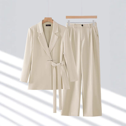 Gabriella | Conjunto de traje sastre para mujer con blazer largo