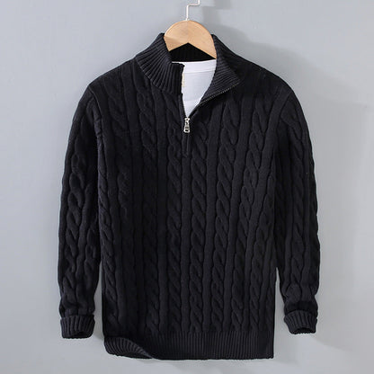 Blake | Jersey de media cremallera con estampado de cable para hombre