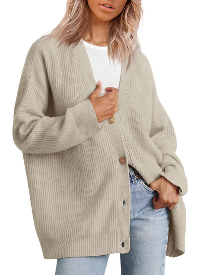 Hannah | Cárdigan informal de punto con botones de invierno para mujer