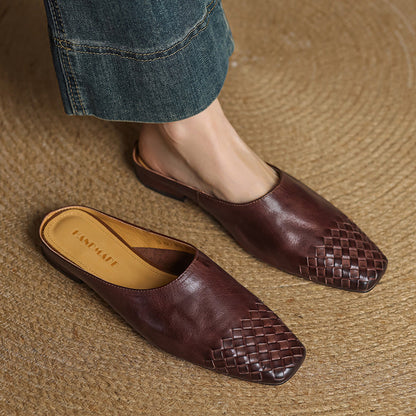 Mules de cuero genuino Helma