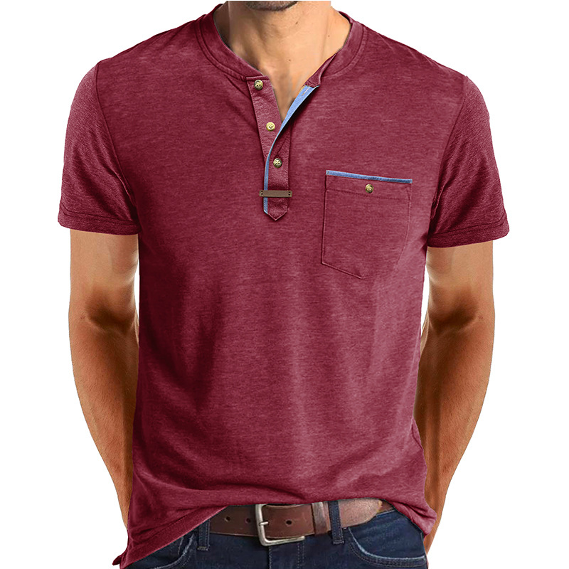 Slade | Camisa clásica de cuello redondo con bolsillo