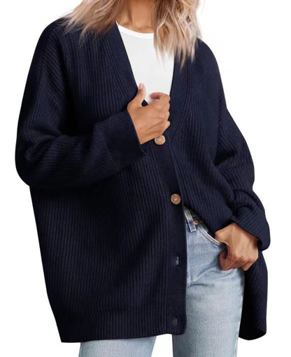 Hannah | Cárdigan informal de punto con botones de invierno para mujer