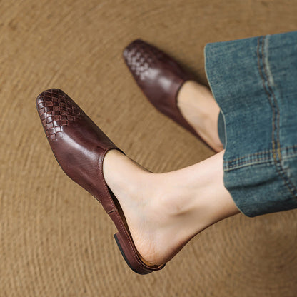 Mules de cuero genuino Helma