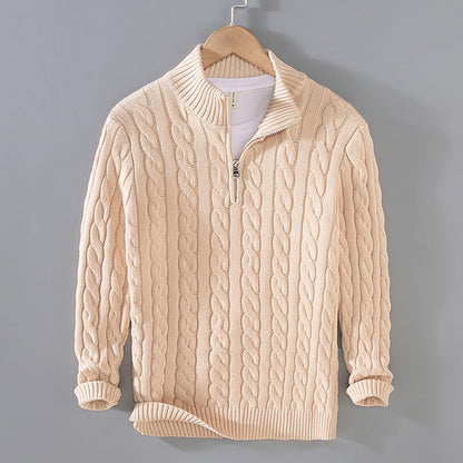 Blake | Jersey de media cremallera con estampado de cable para hombre