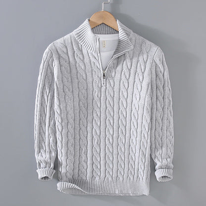 Blake | Jersey de media cremallera con estampado de cable para hombre
