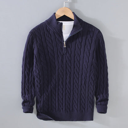 Blake | Jersey de media cremallera con estampado de cable para hombre