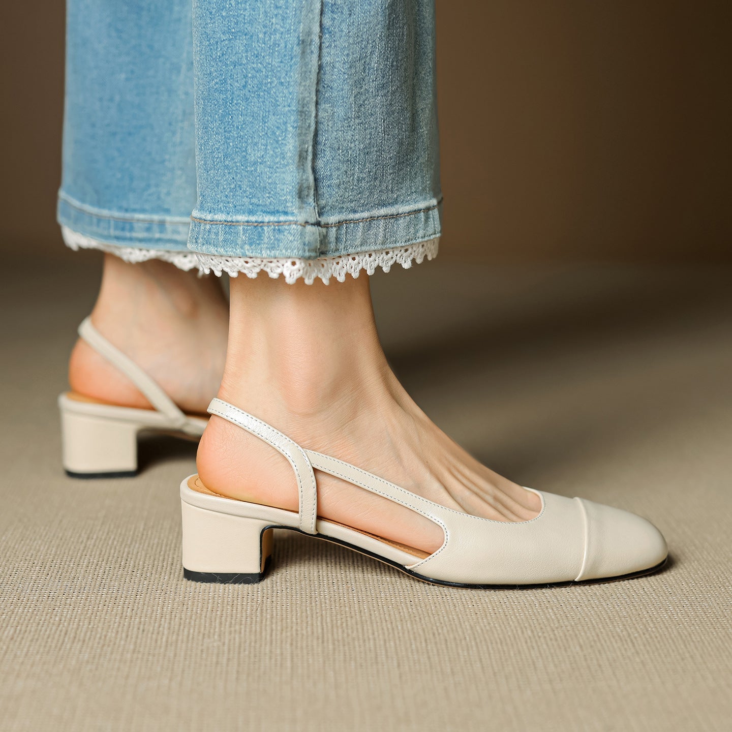 Zapatos de tacón Reyna de cuero genuino