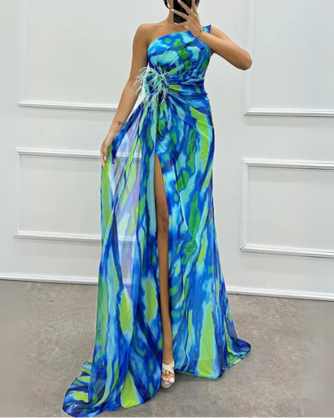 Lorna | Vibrante vestido drapeado