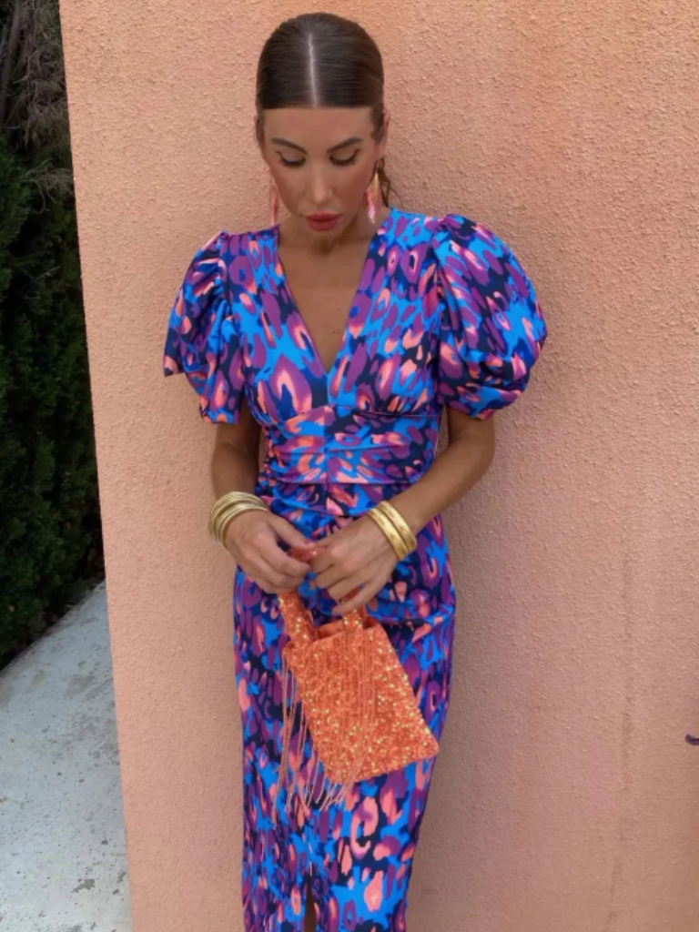Ursula | Vestido Midi Plisado Vivo