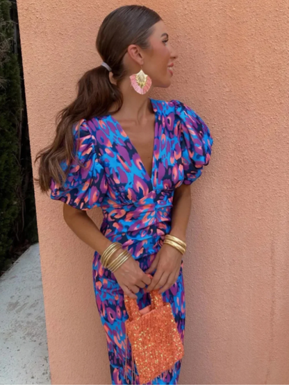 Ursula | Vestido Midi Plisado Vivo