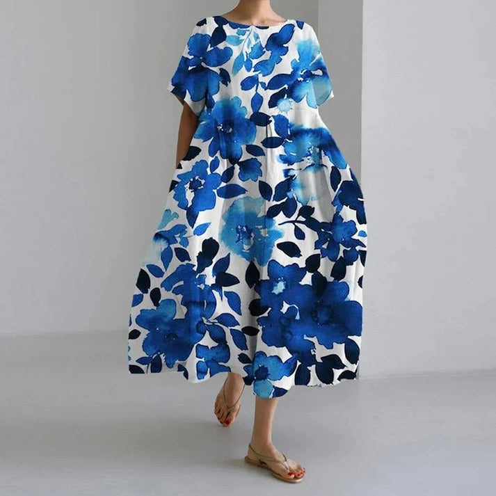 Jacklyn | Women Relaxed Style Flower Midi Dress