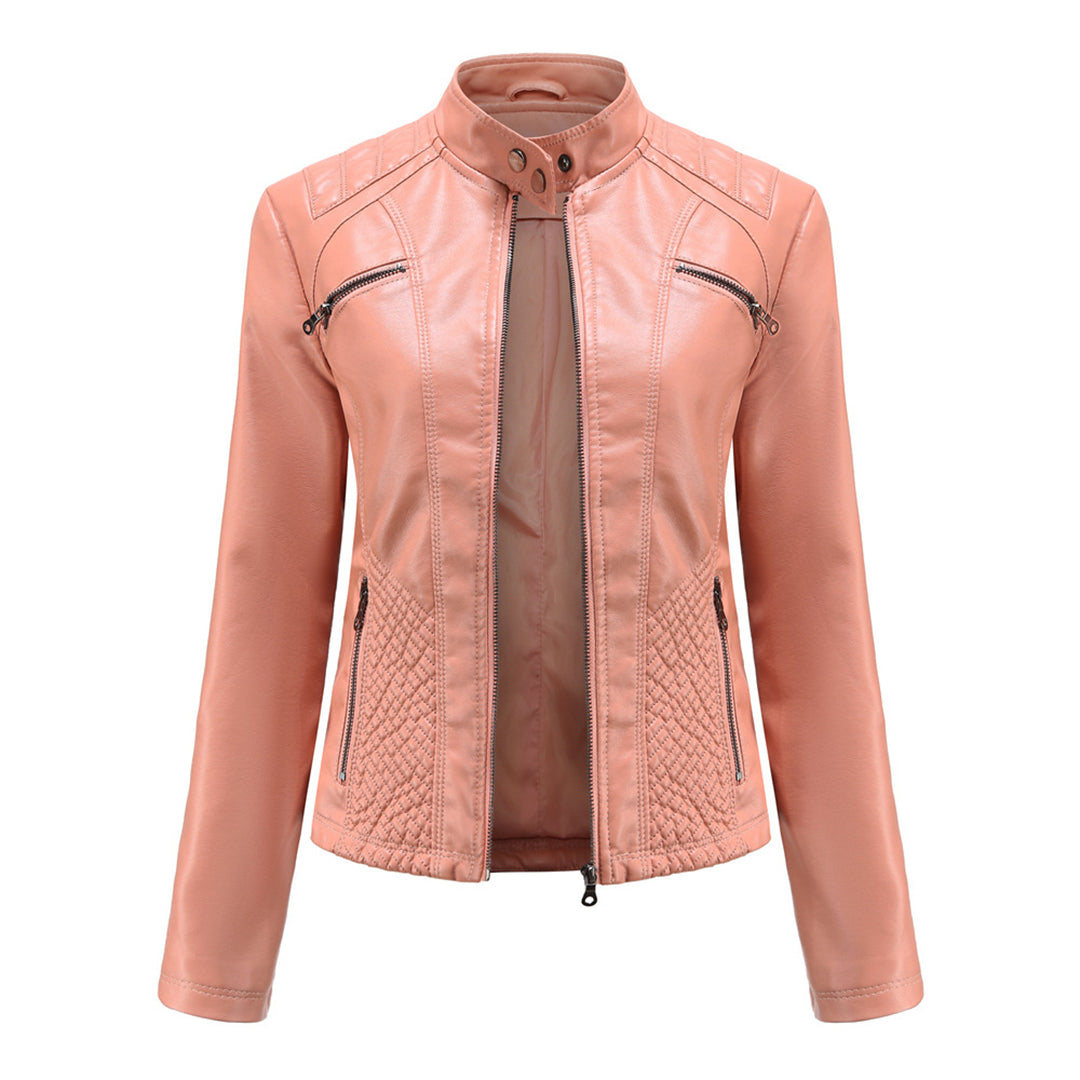 Heather | Chaqueta biker clásica con cremallera para mujer