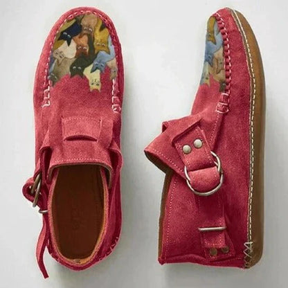 Claire | Zapatos sin cordones con diseño artístico de gato para mujer