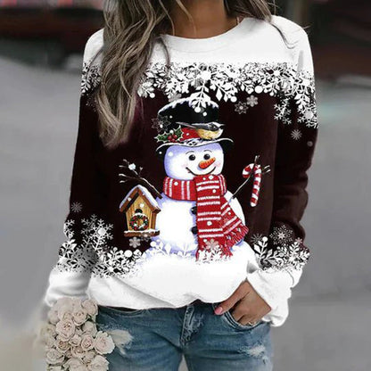 Andrew | Suéter de invierno con estampado de muñeco de nieve para mujer