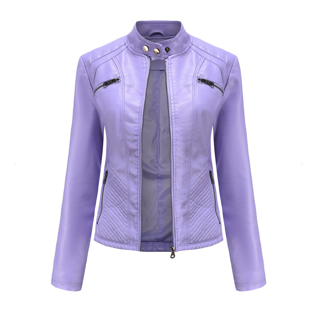 Heather | Chaqueta biker clásica con cremallera para mujer