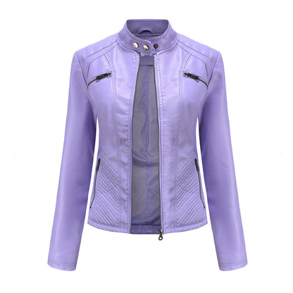 Heather | Chaqueta biker clásica con cremallera para mujer