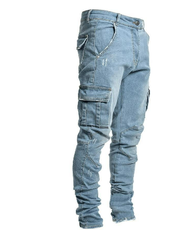 Men Slim Fit Multi Pocket Cargo Pants