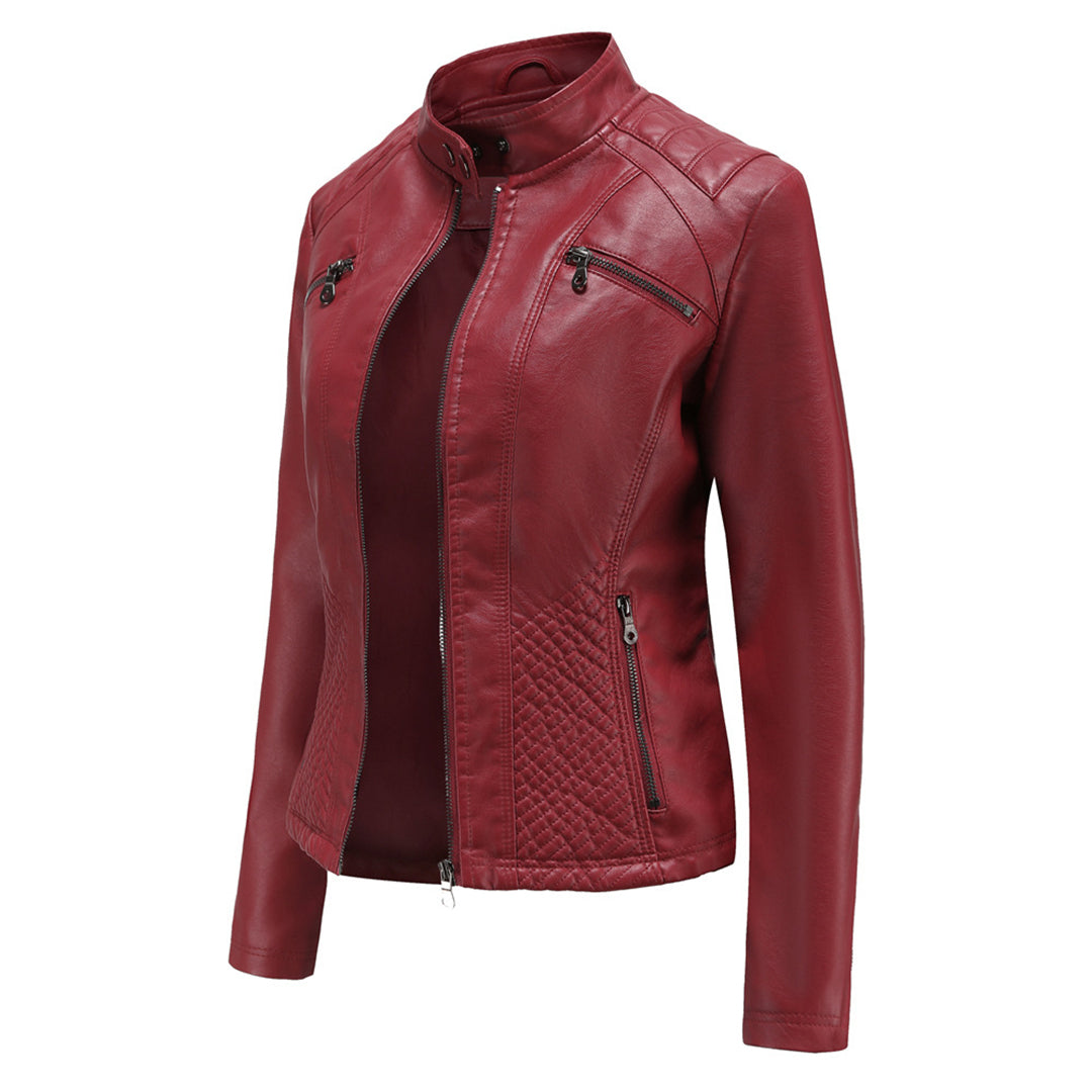 Heather | Chaqueta biker clásica con cremallera para mujer