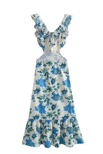 Bethany | Floral Elegant Ruffle Maxi Dress