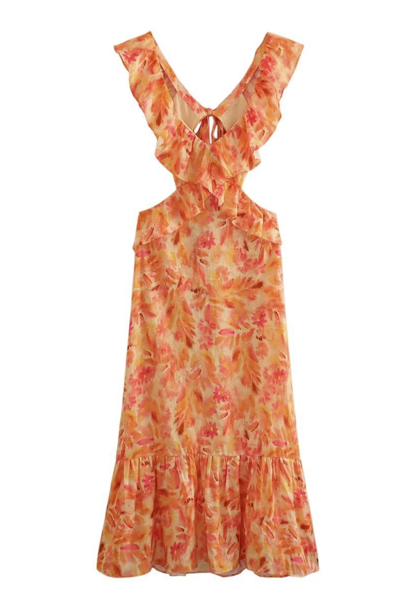 Bethany | Floral Elegant Ruffle Maxi Dress