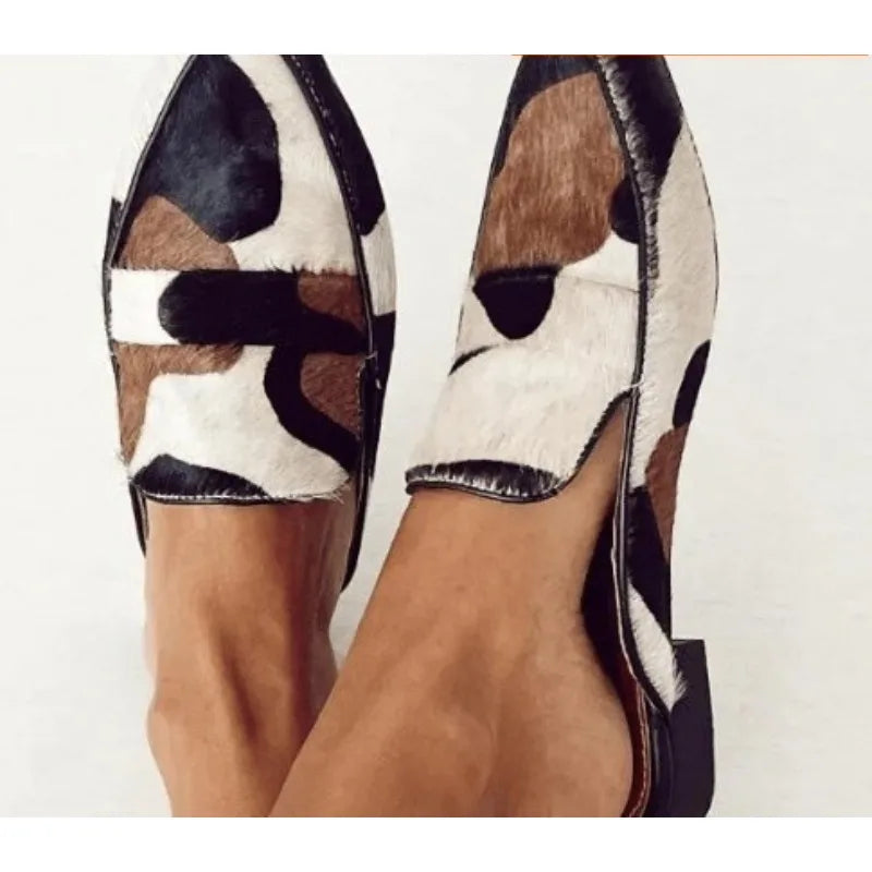 Marie - Orthopedic Real Leather Loafers (cow pattern)