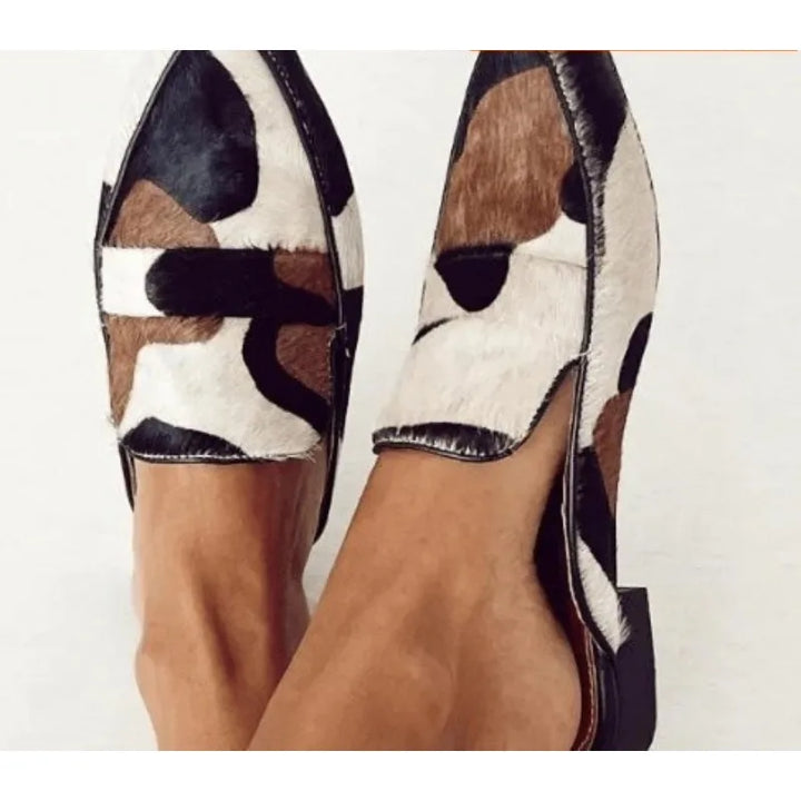 Marie - Orthopedic Real Leather Loafers (cow pattern)