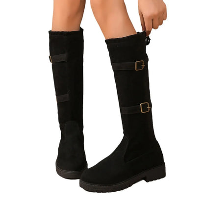 Dana | Women's Knee-High Boots with Buckle and Laces