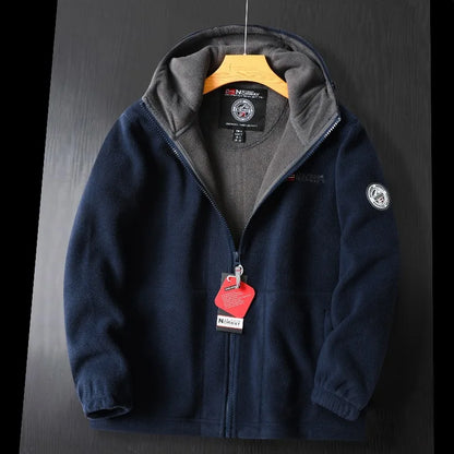 Harold | Chaqueta polar cálida con capucha para exteriores para hombre