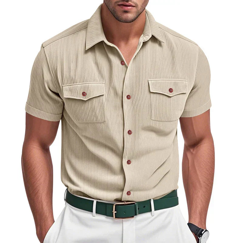 Textured Button-Up Shirt