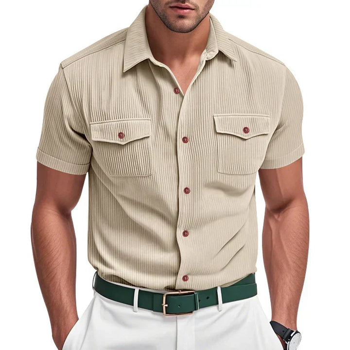Textured Button-Up Shirt